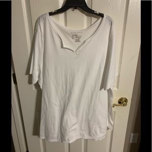 White V-Neck Tee